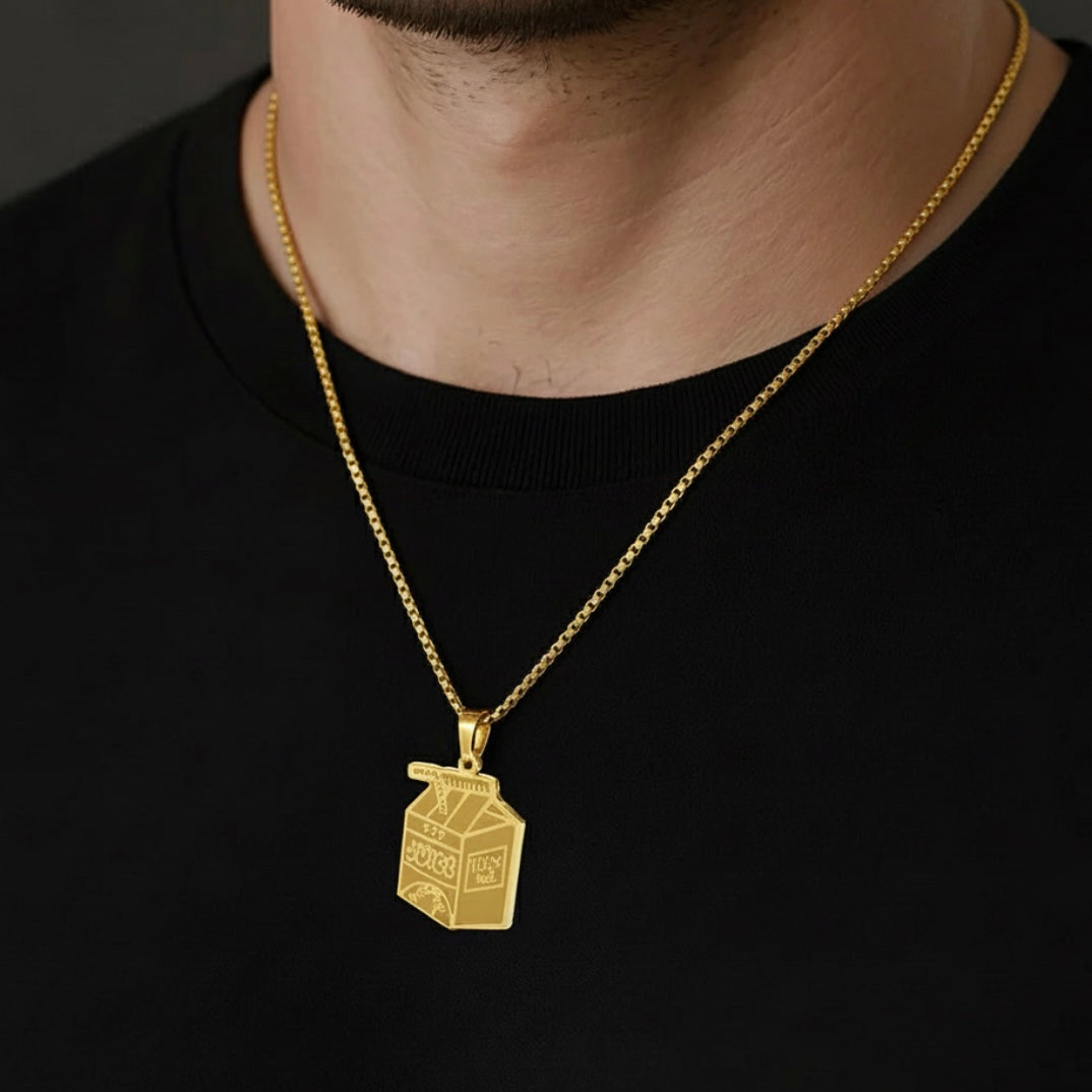 Juice WRLD 'Juice Box' Necklace Gold