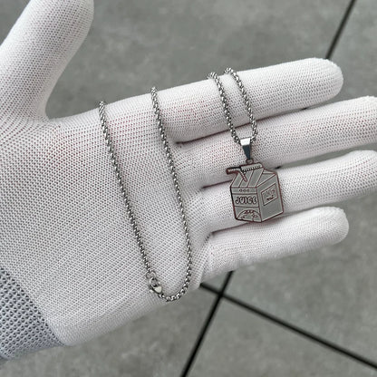 Juice WRLD 'Juice Box' Necklace Silver