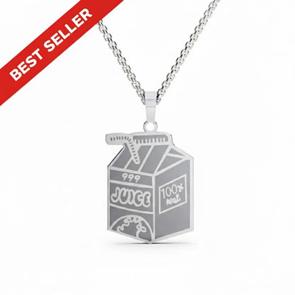 Juice WRLD 'Juice Box' Necklace Silver